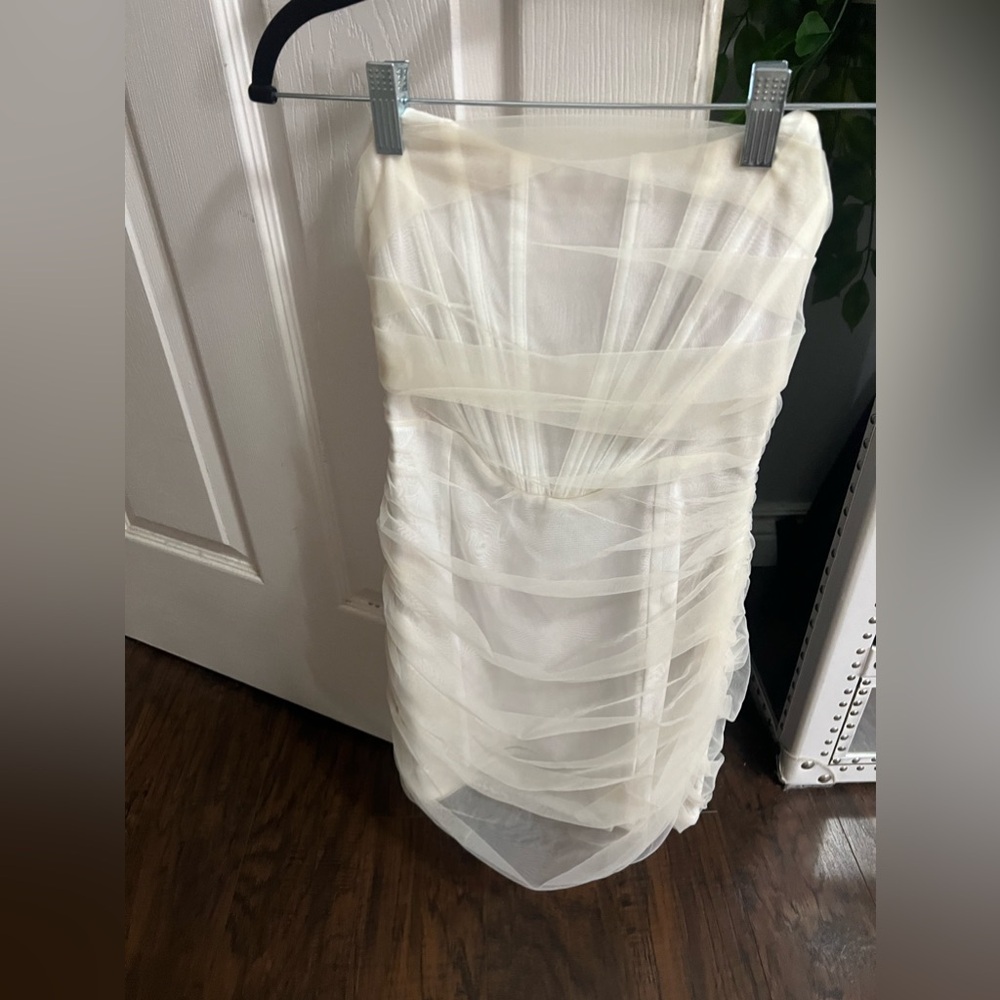 White Strapless Corset Dress